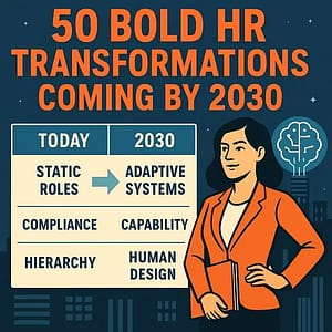 The next era of HR through 50 specific, people-first transformations that will reshape work by 2030.